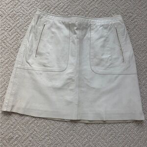 French Connection Genuine Leather Cream skirt